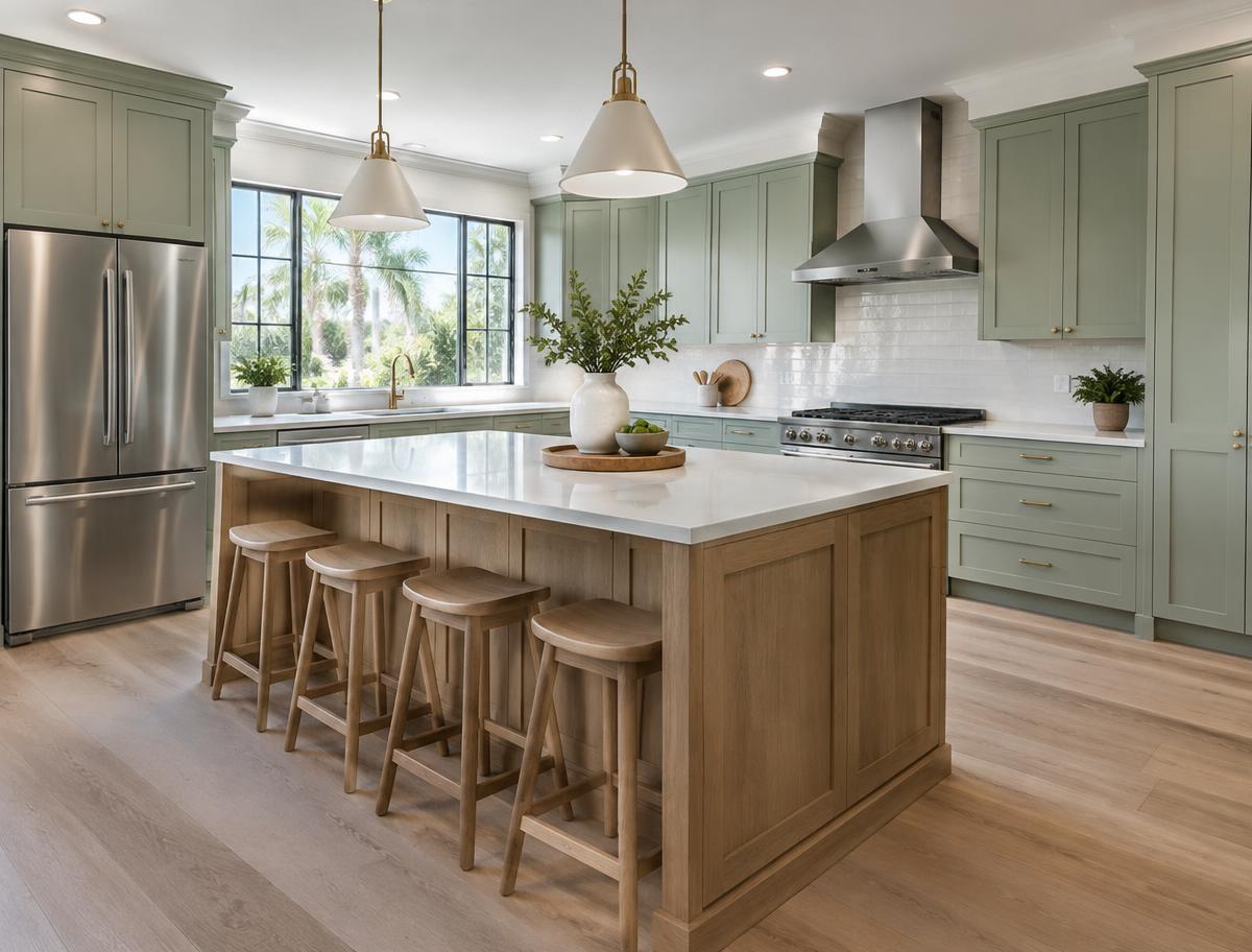 Sage and oak kitchen