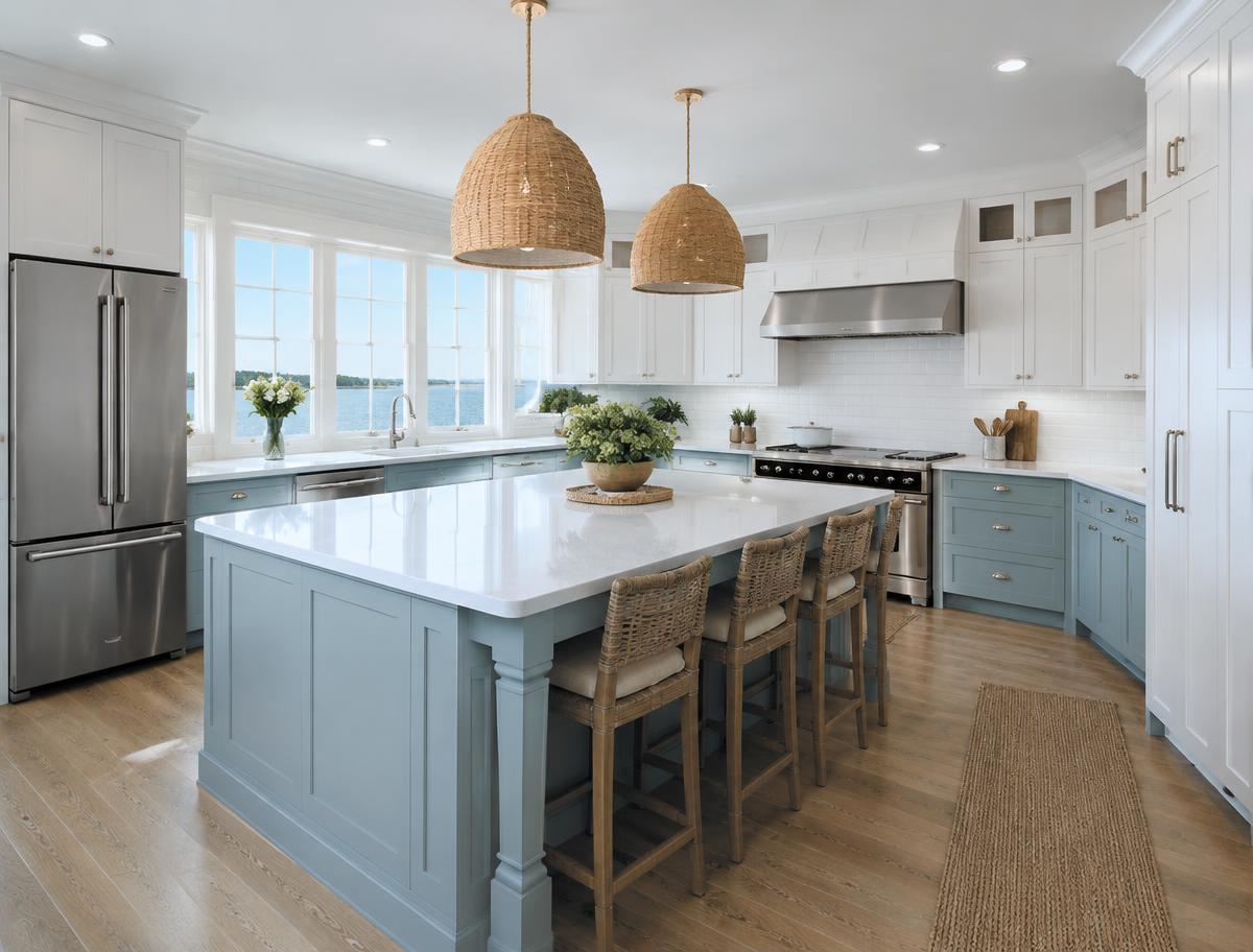 Coastal blue kitchen
